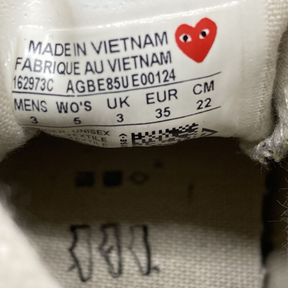 Converse Comme des GarconsWomens 5 PLAY Chuck Taylor High Top Olive Hearts - Picture 10 of 10